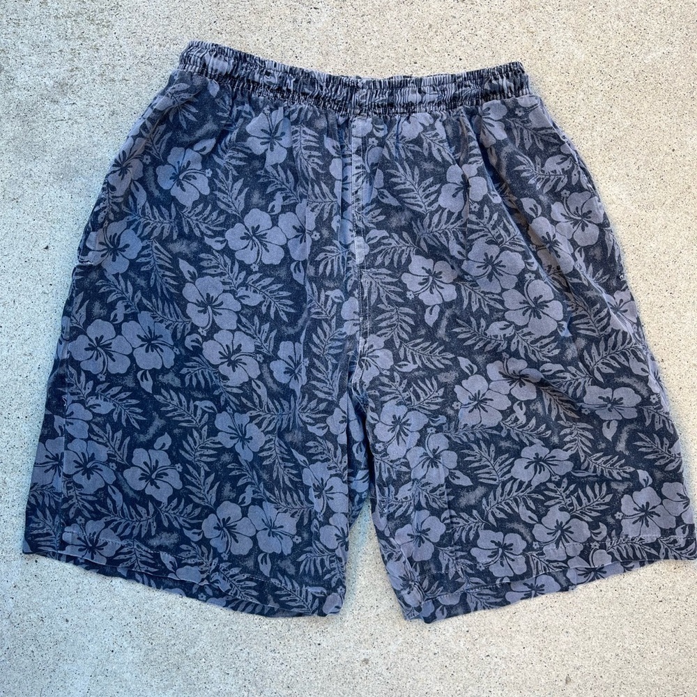 Men's VTG Klovis Shorts Multicolor Floral L Cotton TIKI Hawaii Beach Surf Y2K US